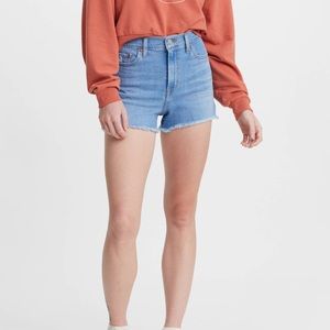 Levi’s light wash high rise shorts